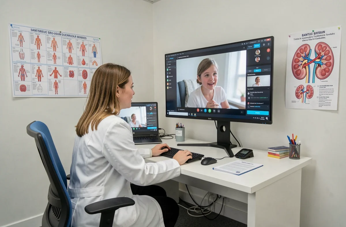 Consultation de pédiatrie-néphrologie à Saint-Brieuc via Télésanté Bretagne en télémédecine