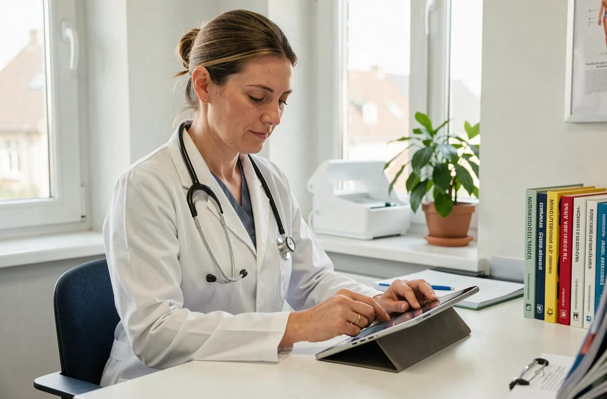 Dr Hélène Hamon, pédiatre à l'Hôpital Privé des Côtes-d'Armor, en consultation