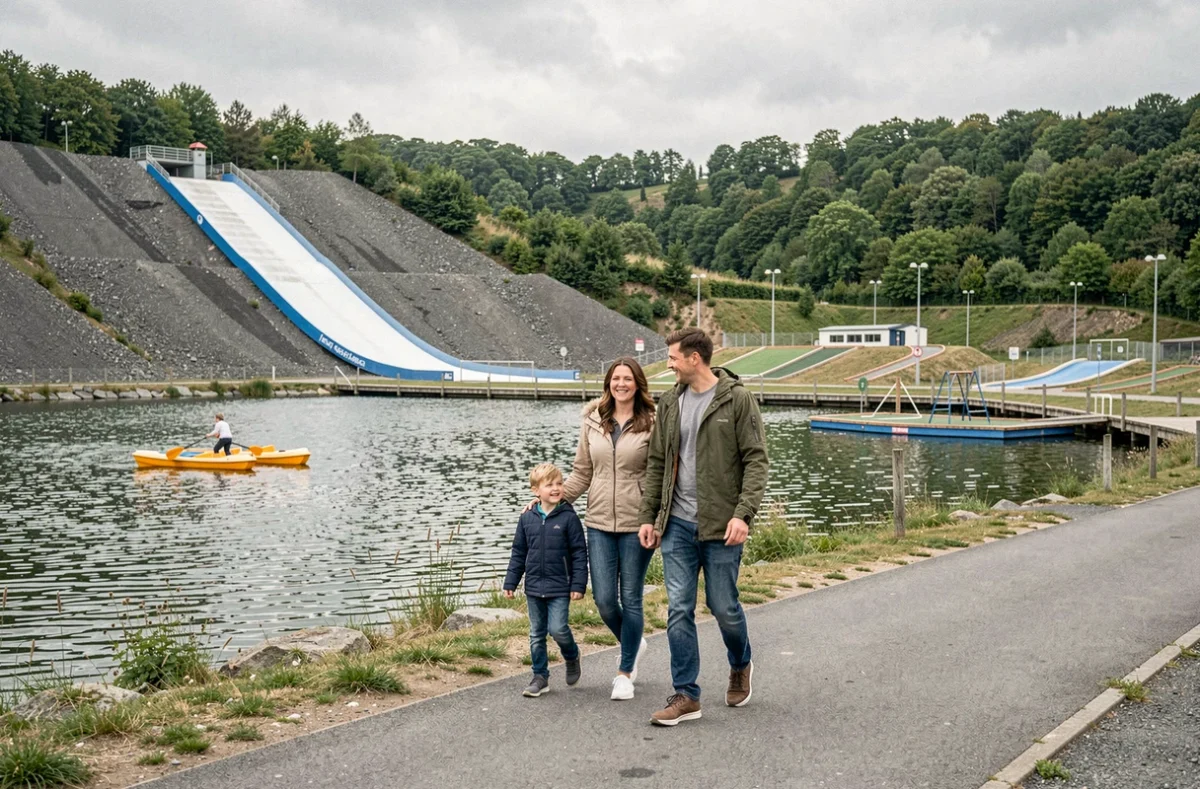 Famille profitant des activités de plein air à Loisinord, base de loisirs à Noeux-les-Mines
